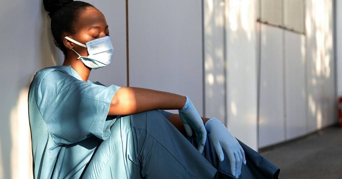 healthcare worker tired after working long hours