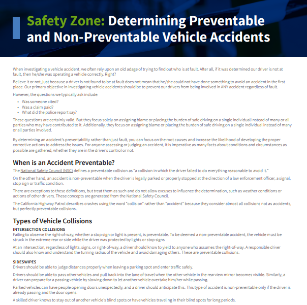 Determining Preventable and Non-Preventable Vehicle Accidents image