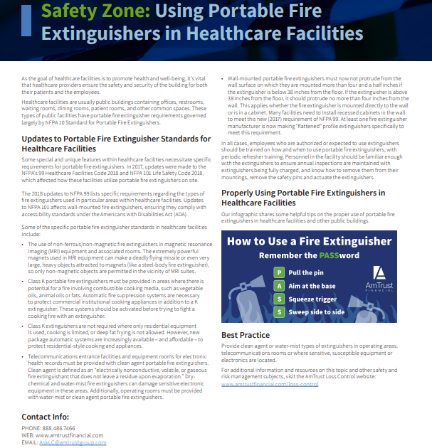 Using Portable Fire Extinguishers in Healthcare Facilities image