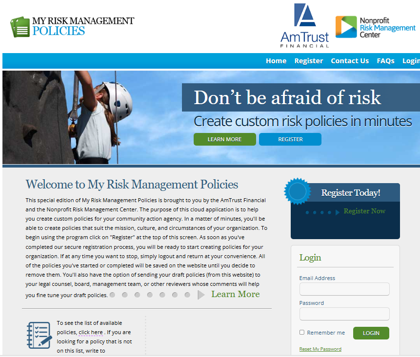 My Risk Management Policies Portal  image