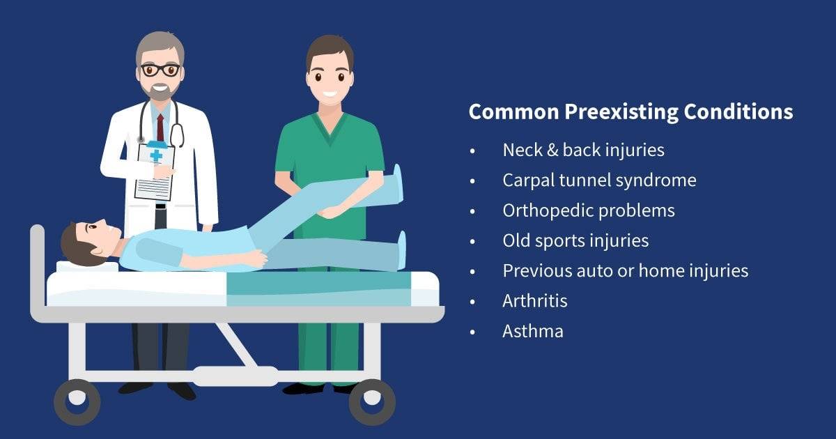 preexisting conditions and workers' comp