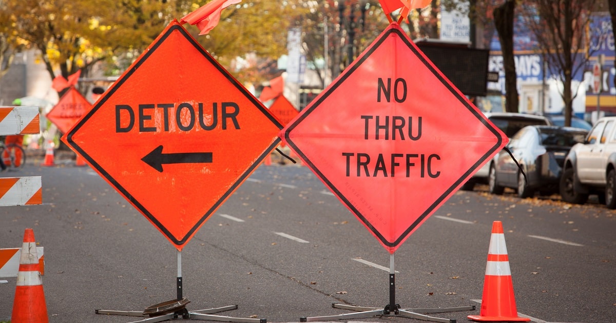 work zone safety signage